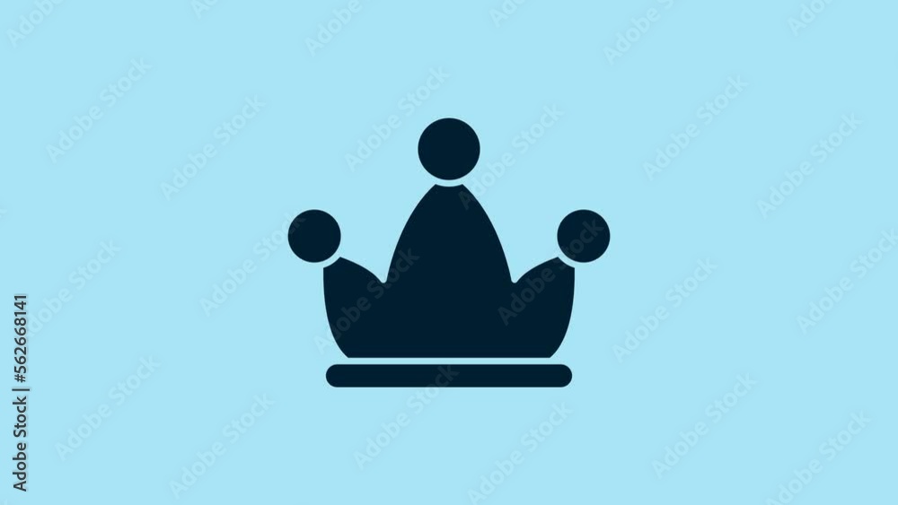Blue Jester hat with bells isolated on blue background. Clown icon. Amusement park funnyman sign. 4K Video motion graphic animation Blue Jester hat with bells isolated on blue background. Clown icon. Amusement park funnyman sign. 4K Video motion graphic animation