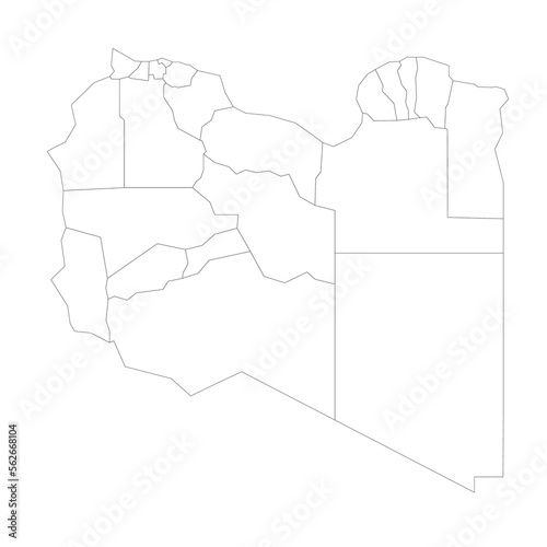 Libya political map of administrative divisions