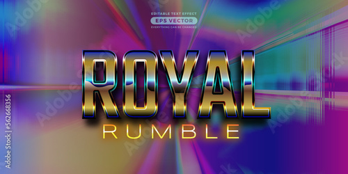 Royal rumble editable text style effect in retro style theme ideal for poster, social media post and banner template promotion photo