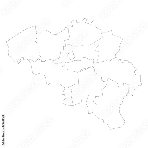 Belgium political map of administrative divisions