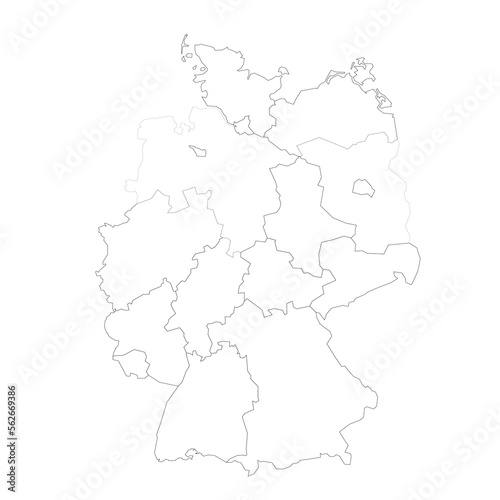 Germany political map of administrative divisions