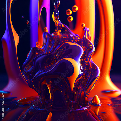 Liquid splash Ai Generative abstract Shape