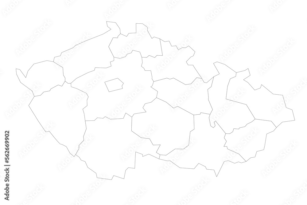 Czech Republic political map of administrative divisions