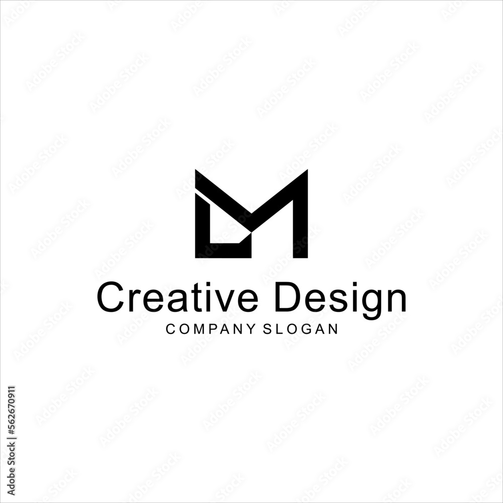 ML logo design with geometric letter design ML logo design with geometric letter design