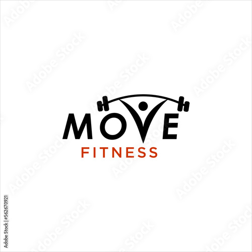 move fitness training logo design. person  weightlifting vector