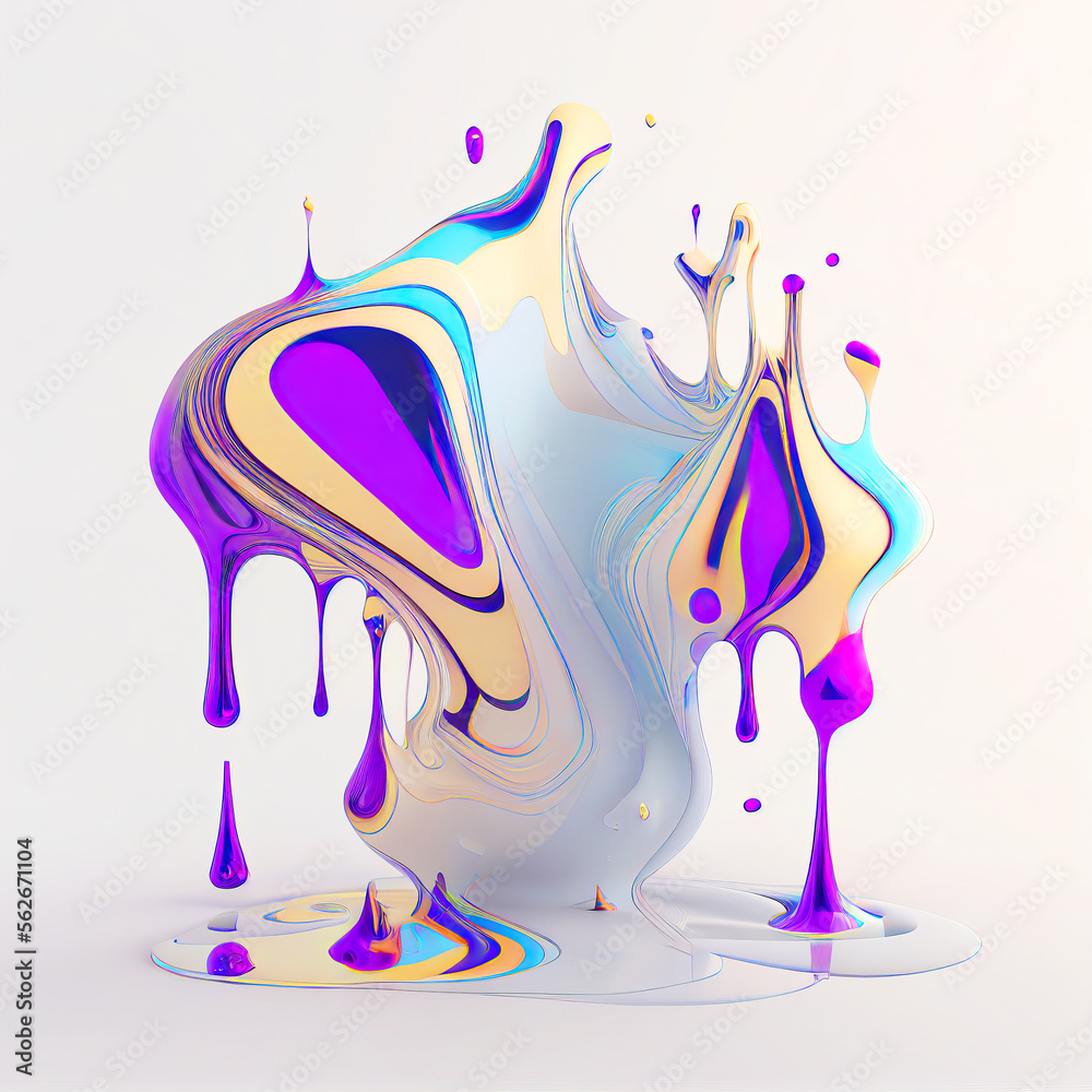 Liquid splash Ai Generative abstract Shape
