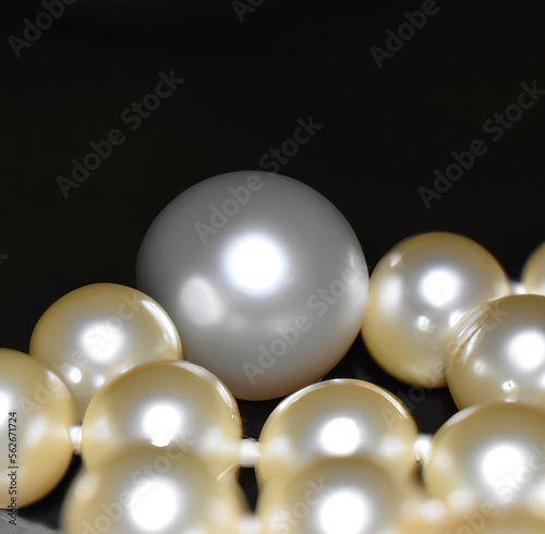 Close up of pearls created using generative ai technology