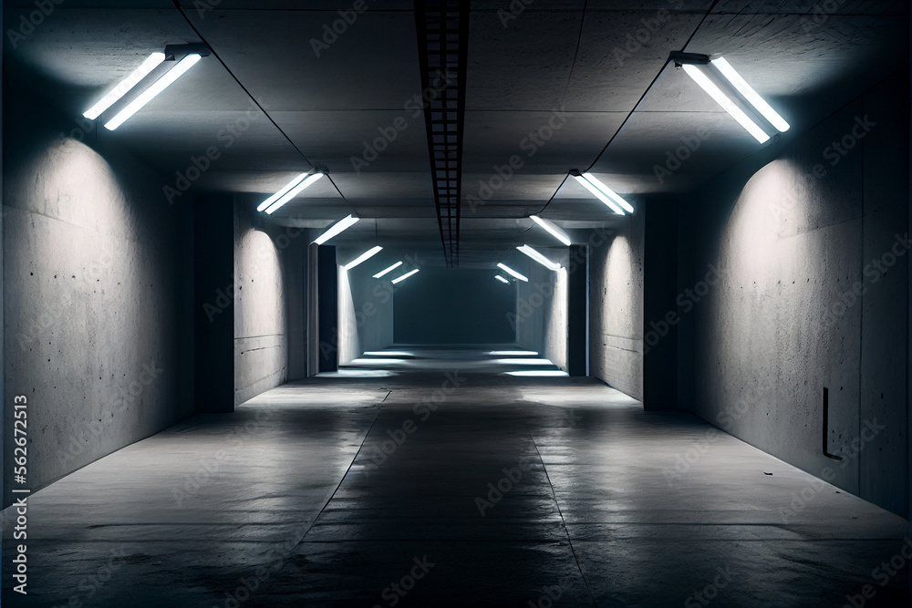 light in the tunnel 3D render