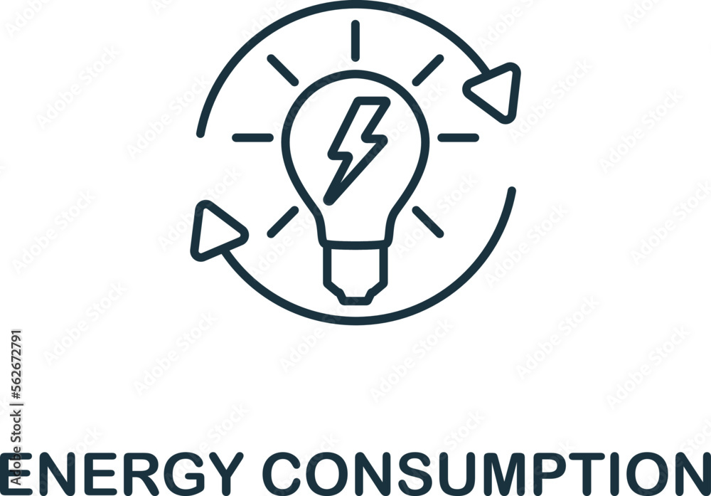 Energy Consumption icon. Monochrome simple Sustainability icon for templates, web design and infographics Energy Consumption icon. Monochrome simple Sustainability icon for templates, web design and infographics