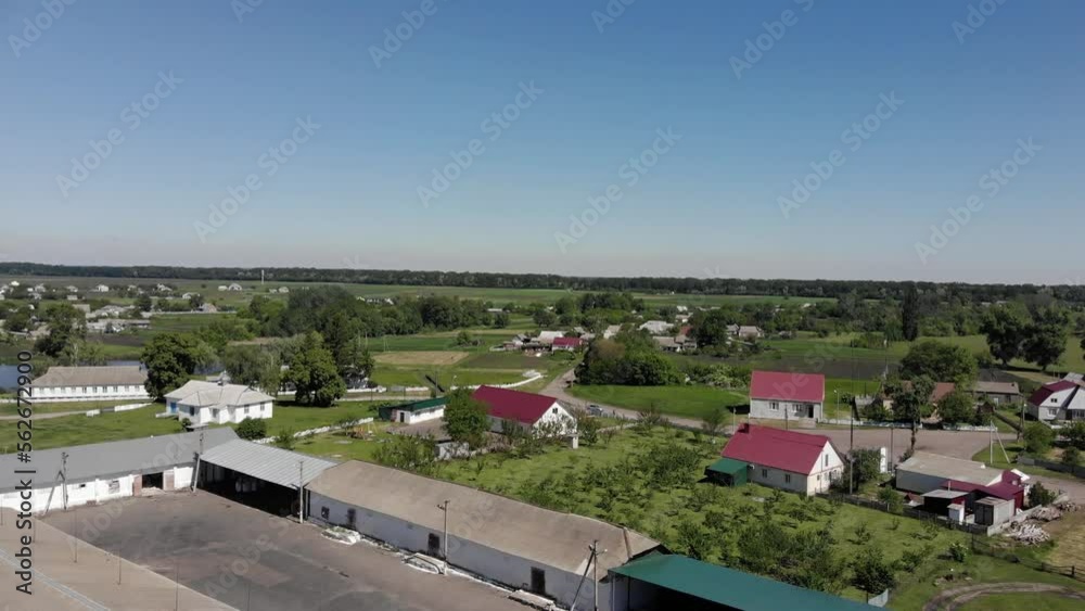dairy farm aerial view 4K. flying over ukrainian cow fam dairy farm aerial view 4K. flying over ukrainian cow fam