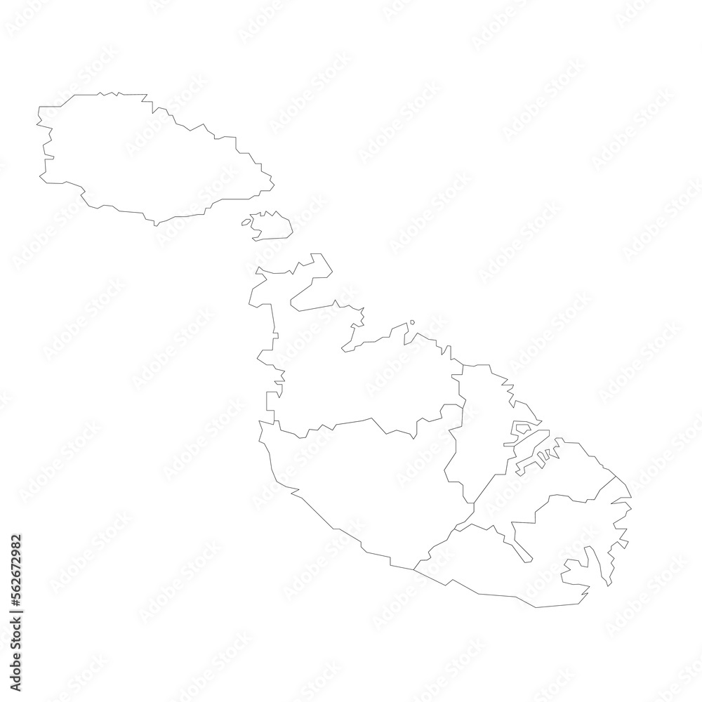 Fototapeta premium Malta political map of administrative divisions