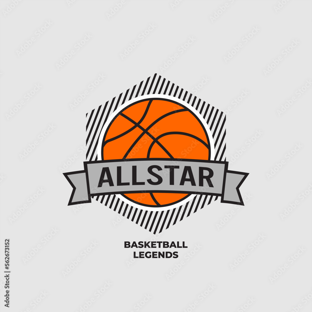 Typographic vector illustration of basketball logo.
