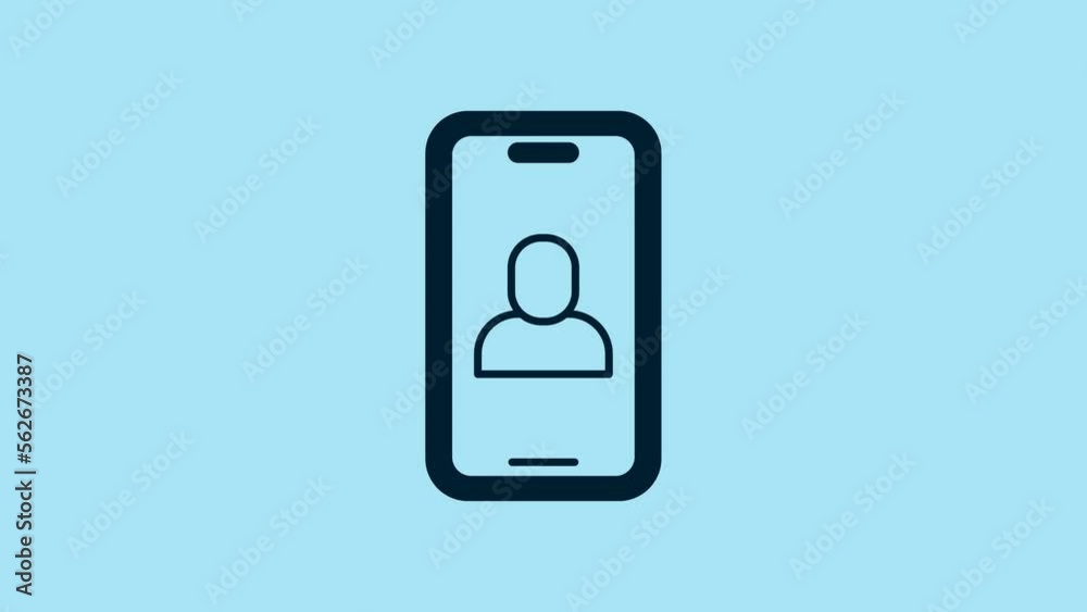 Blue Video chat conference icon isolated on blue background. Online meeting work form home. Remote project management. 4K Video motion graphic animation Blue Video chat conference icon isolated on blue background. Online meeting work form home. Remote project management. 4K Video motion graphic animation
