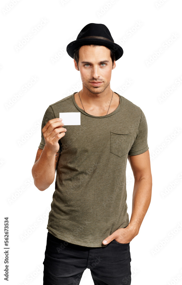 A handsome young man holding a business card Isolated on a PNG background. A handsome young man holding a business card Isolated on a PNG background.