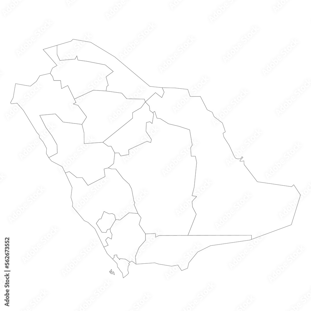 Obraz premium Saudi Arabia political map of administrative divisions