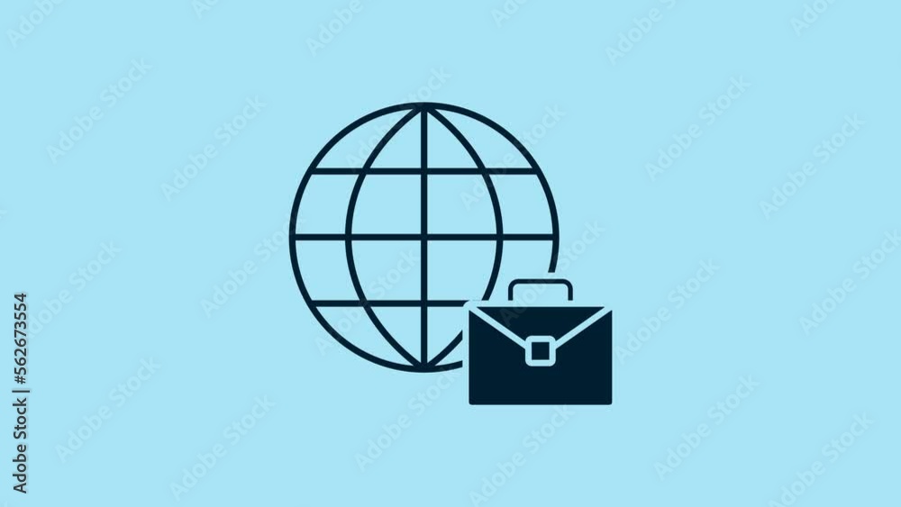 Blue Online working icon isolated on blue background. Freelancer man working on laptop at his house. Remote work. Distant job concept. 4K Video motion graphic animation Blue Online working icon isolated on blue background. Freelancer man working on laptop at his house. Remote work. Distant job concept. 4K Video motion graphic animation