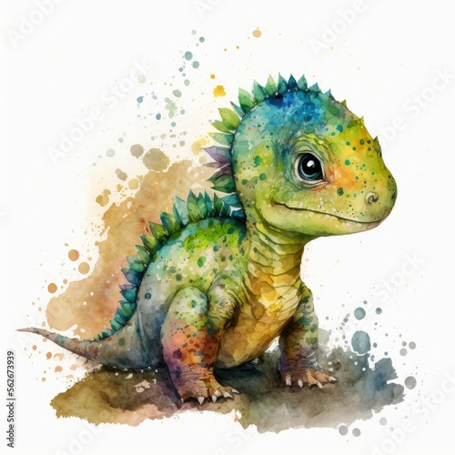 baby dinosaur illustration  ai generated