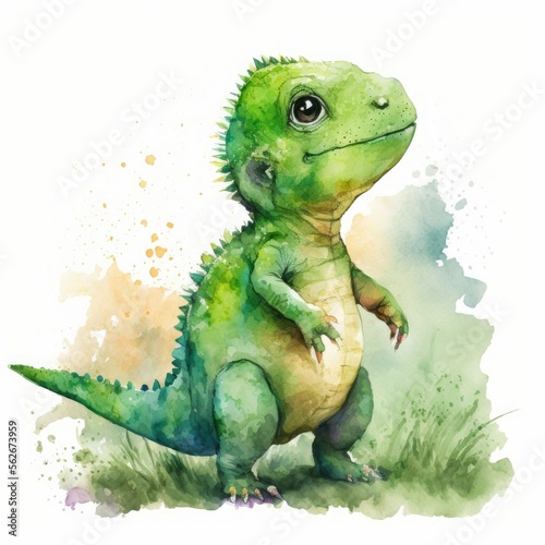 baby dinosaur illustration  ai generated