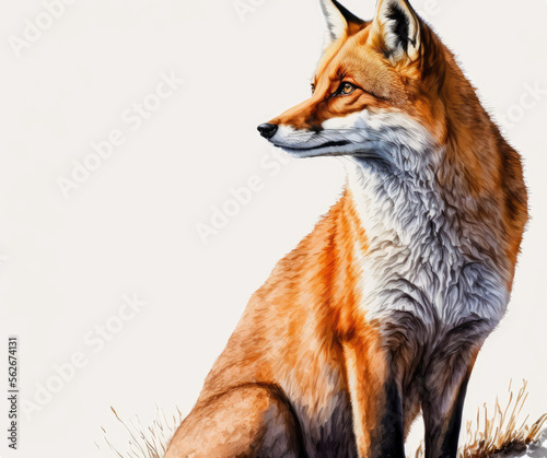 red fox portrait, ai generated