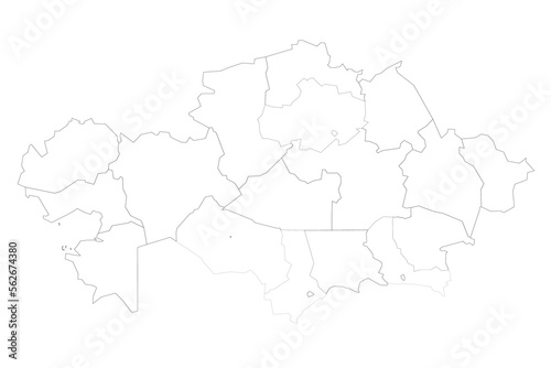 Kazakhstan political map of administrative divisions