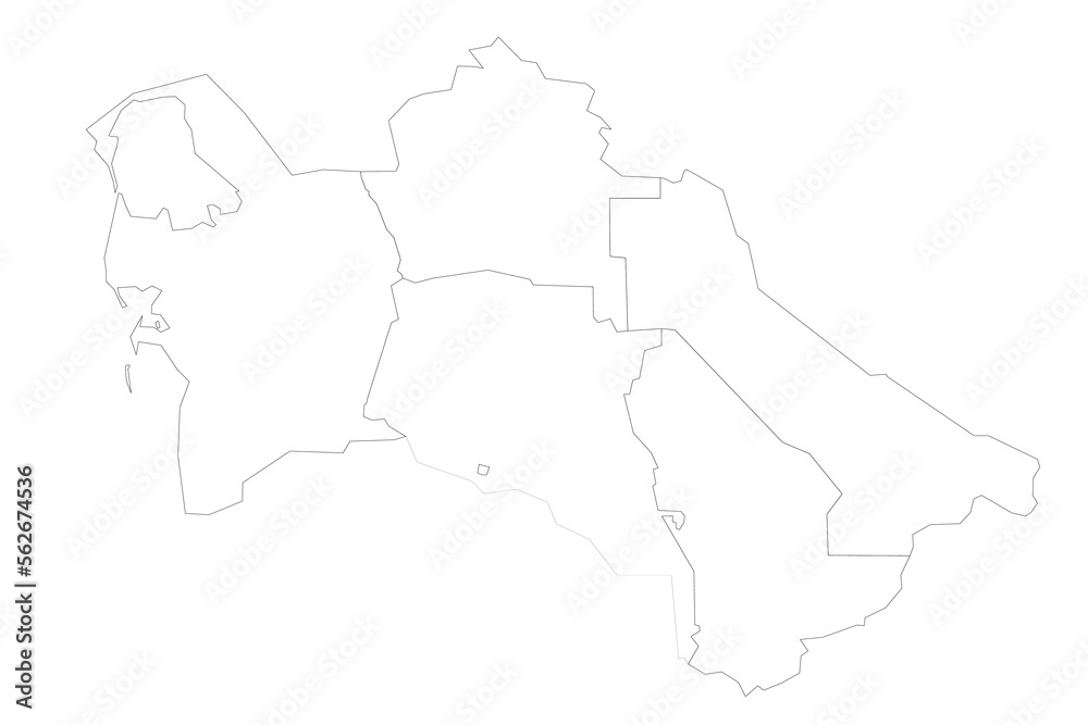 Fototapeta premium Turkmenistan political map of administrative divisions