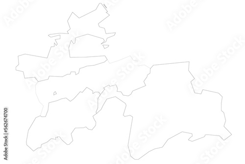 Tajikistan political map of administrative divisions