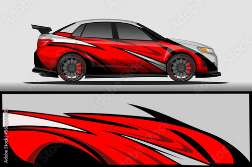 Car livery wrap decal  rally race style vector illustration abstract background