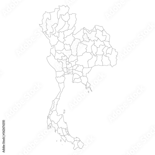 Thailand political map of administrative divisions