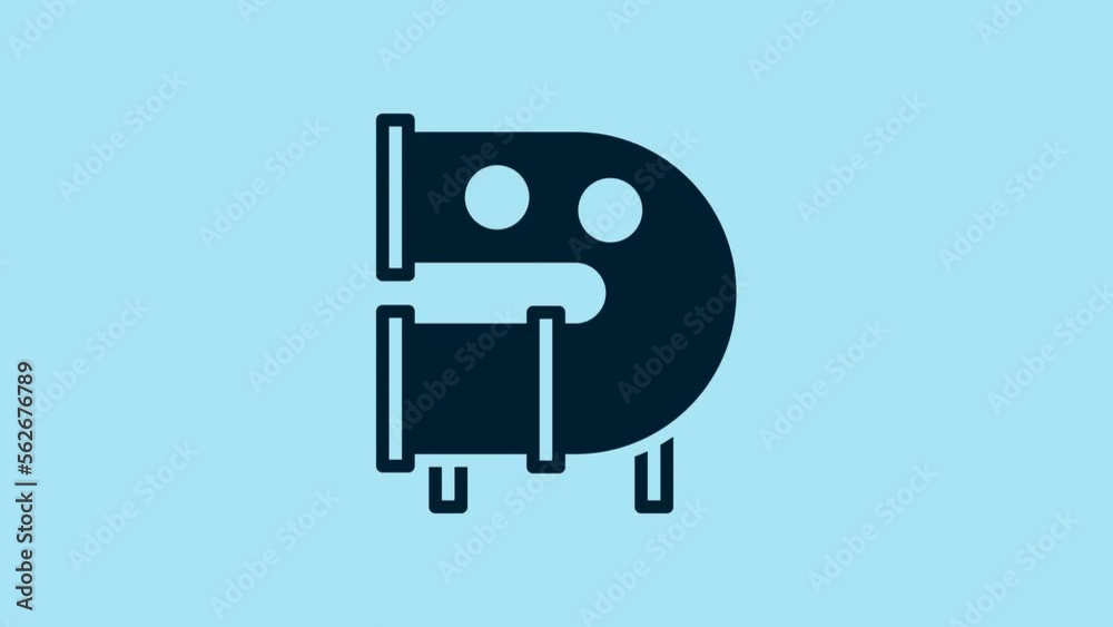 Blue Kid playground slide pipe icon isolated on blue background. 4K Video motion graphic animation Blue Kid playground slide pipe icon isolated on blue background. 4K Video motion graphic animation
