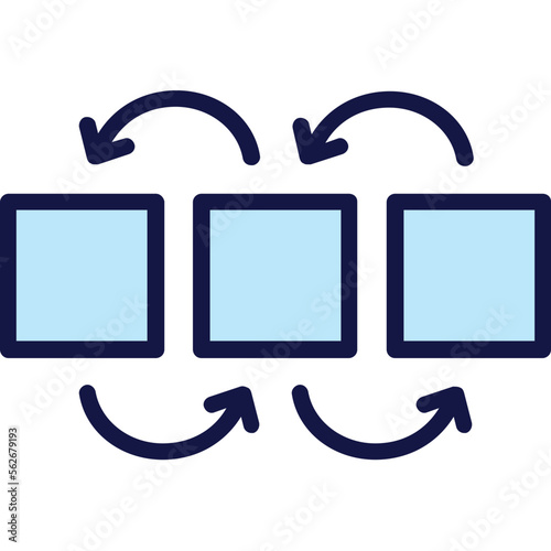 Cube, dependency modeling Vector Icon

