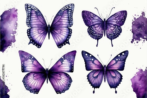 collection of butterflies  ai generated