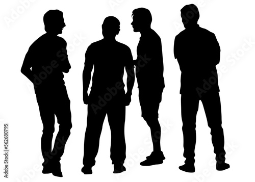 Young boys crowds on white background