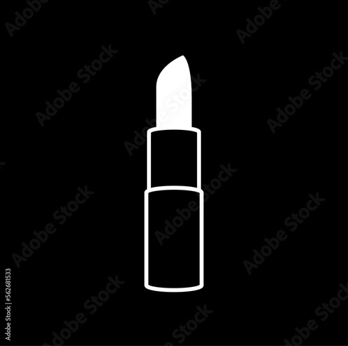 Lipstick cosmeticicon isolated on black background. photo