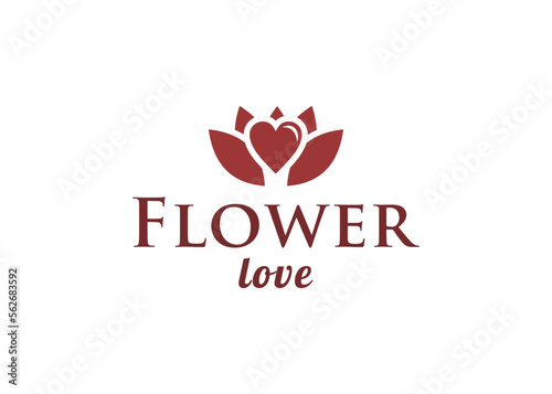 love logo design lotus flower concept