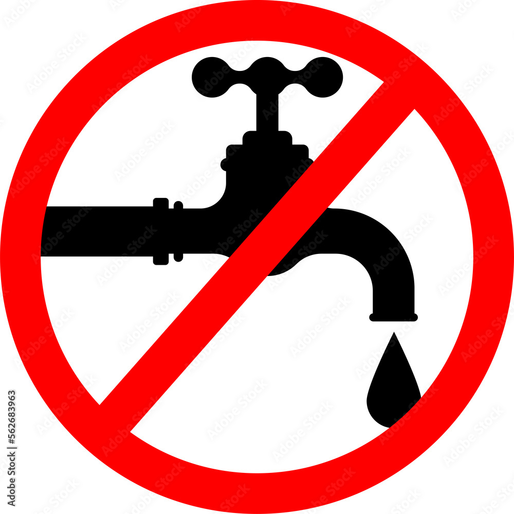 No Tap Water Icon. No Water Symbol Illustration No Tap Water Icon. No Water Symbol Illustration