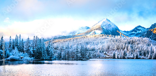 Photography Reflection of mountain lake in High Tatras, Slovakia