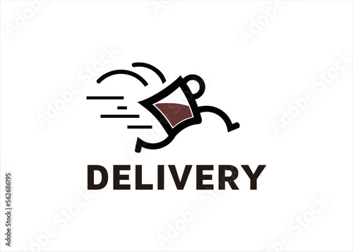 delivery order fast food drink logo design symbol 