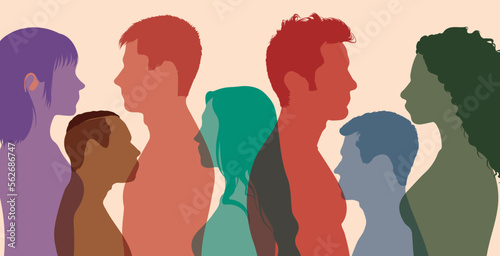 Communication between the People. Discussion or comparison between society. Flat vector illustration