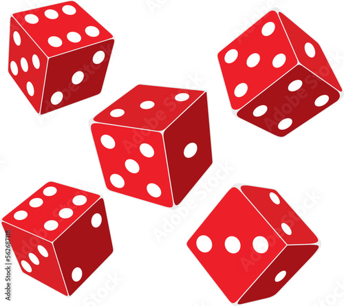 Hand drawn of dices icon , vector illustration