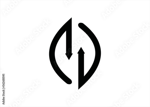 Free Download abstract leaf with arrow concept logo design symbol thrive success cash flow - GFXLoad