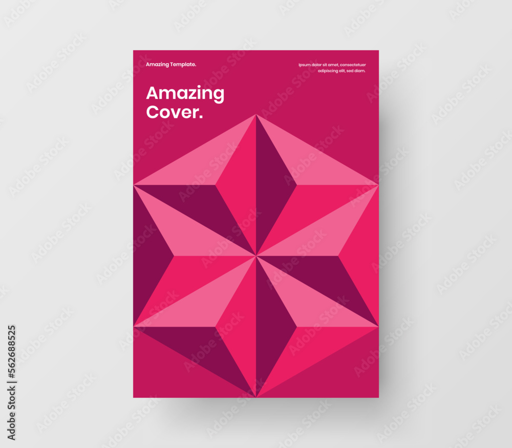 Fototapeta premium Amazing cover A4 vector design concept. Isolated mosaic shapes placard template.