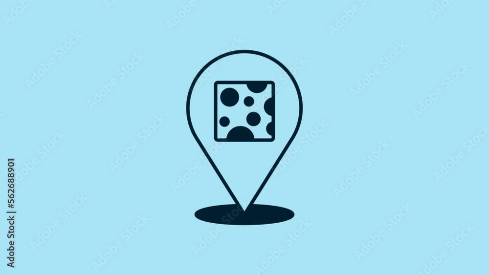Blue Cheese icon isolated on blue background. 4K Video motion graphic animation Blue Cheese icon isolated on blue background. 4K Video motion graphic animation