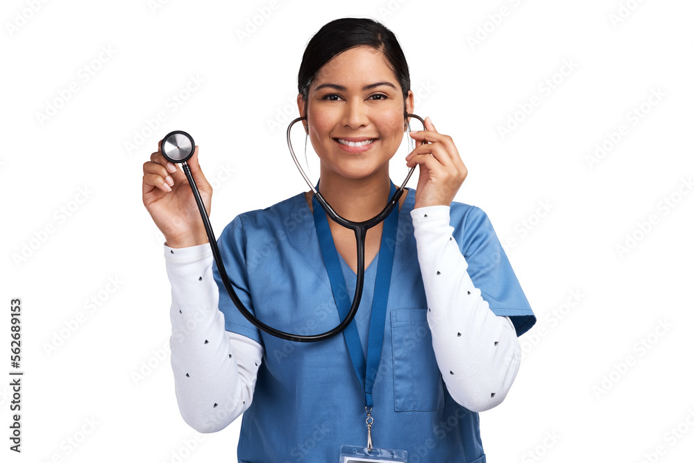 Portrait of a young doctor using a stethoscope Isolated on a PNG background. Portrait of a young doctor using a stethoscope Isolated on a PNG background.