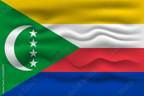 Free Download Waving flag of the country Comoros. Vector illustration. - GFXLoad