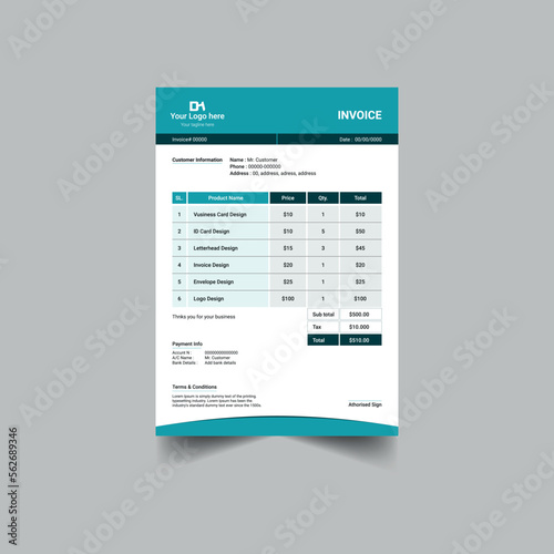Simple Corporate Invoice design