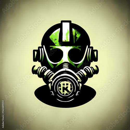 The icon logo of a gas mask. Chemical protection, smoke protection, safety, Generative AI photo