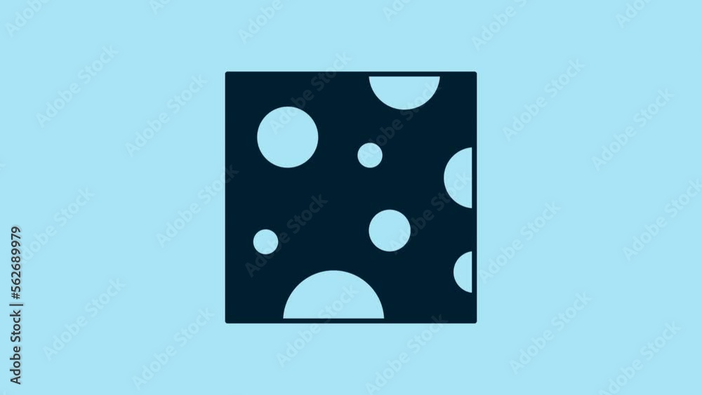 Blue Cheese icon isolated on blue background. 4K Video motion graphic animation