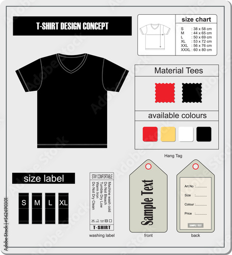 Blank t-shirt concept. Man's t- shirt design Vector template