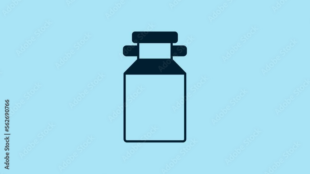 Blue Can container for milk icon isolated on blue background. 4K Video motion graphic animation Blue Can container for milk icon isolated on blue background. 4K Video motion graphic animation