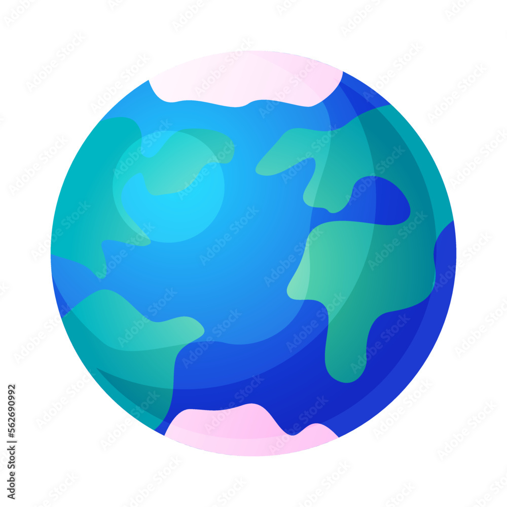 Blue Earth Planet with Land and Ocean Vector Illustration Stock Vector